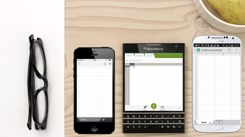 BlackBerry Passport, iPhone, Android