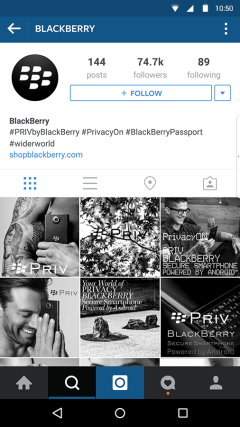 Instagram BlackBerry PRIV