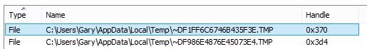 Figure 3: If a handle points to a file on disk, it should be there.