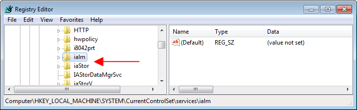 FIGURE 3: The Services hive with IAS added by an attacker and the subtle difference in DLL names