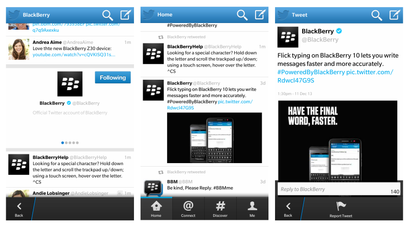 Twitter Screenshots for BlackBerry 10