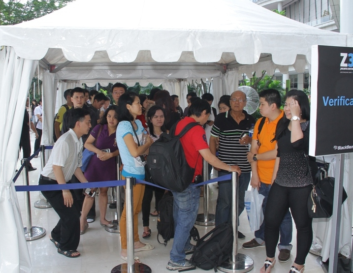 Entrance to the Z3 Queue at Central Park Mall in Jakarta on Friday