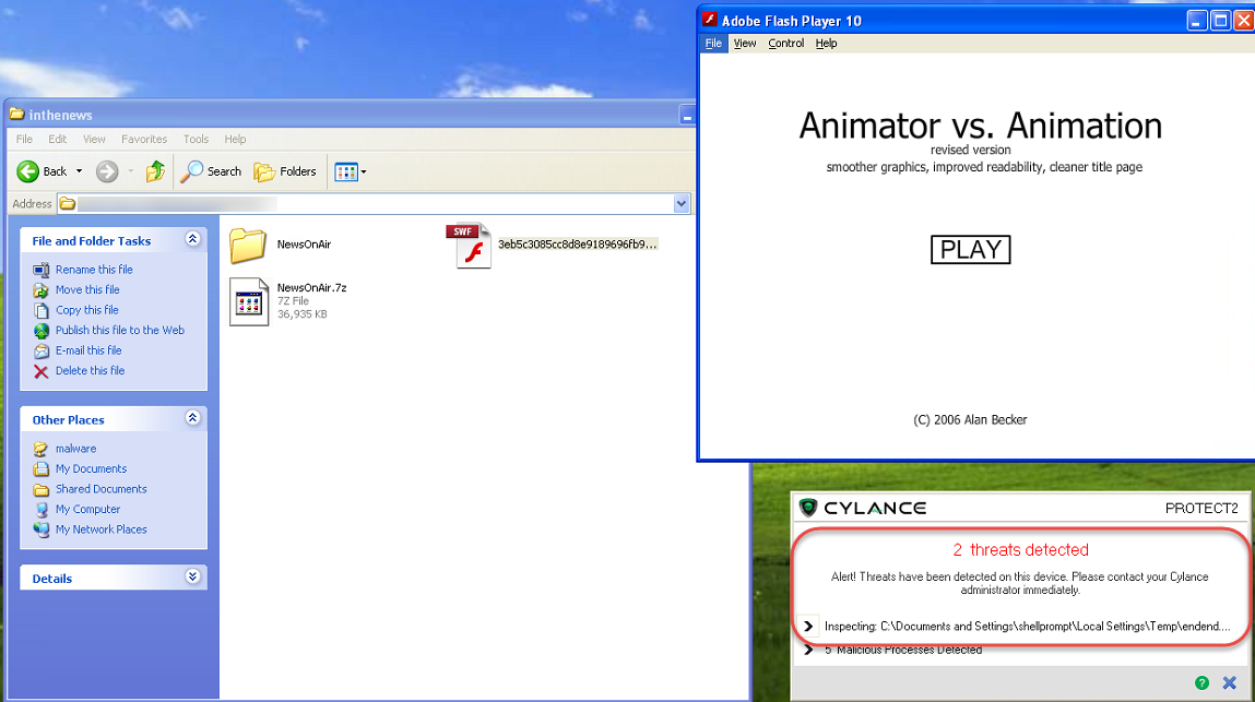 Fake Flash Video running while installing Malware