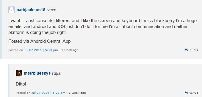ANDROID CENTRAL comments 1 and 2