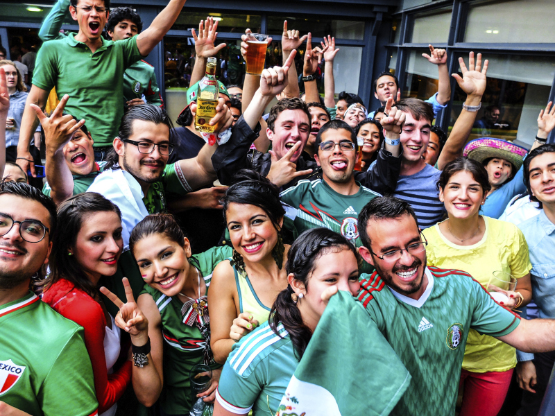 brazil mexican football fans