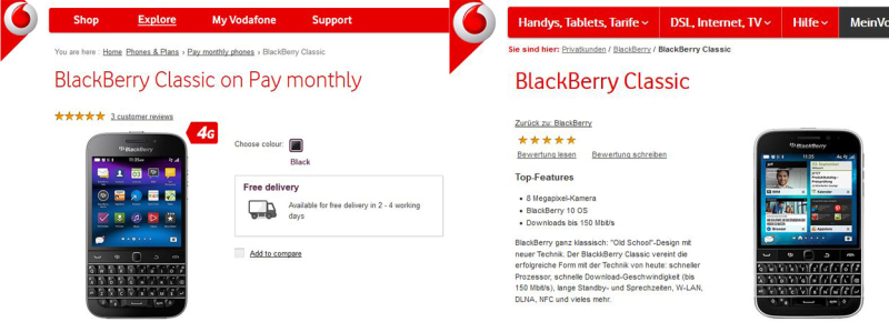 Vodafone UK and Germany