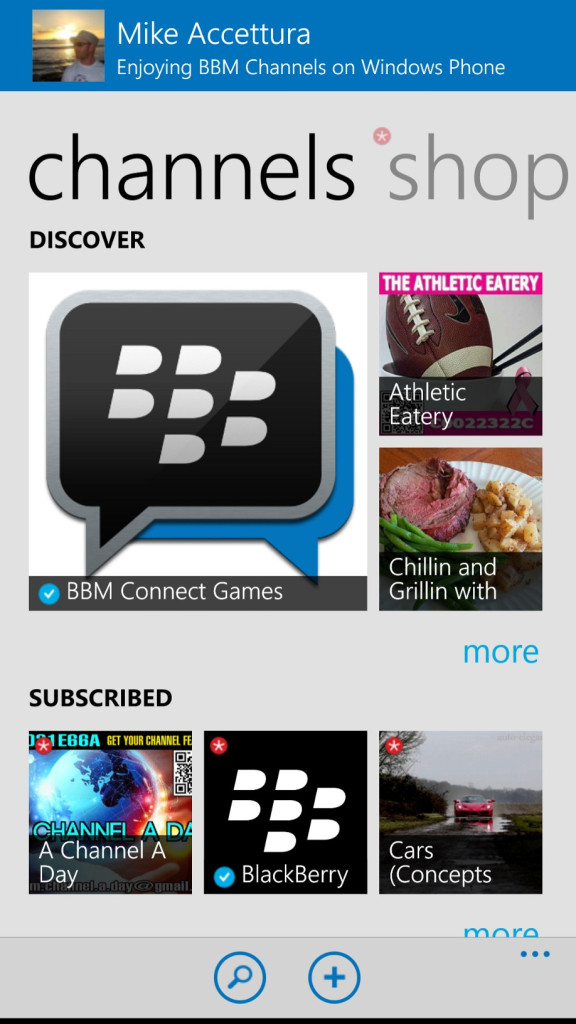 Windows Phone - channels