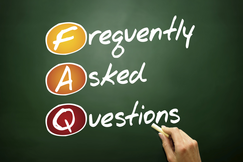 Frequently Asked Questions (FAQ), business concept acronym on blackboard