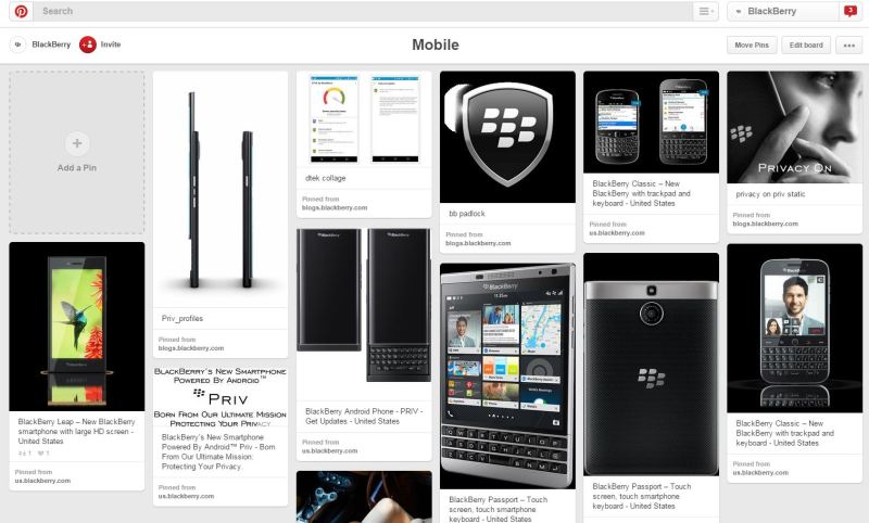 BlackBerry Pinterest