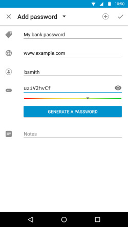 BlackBerry Password Keeper password generator