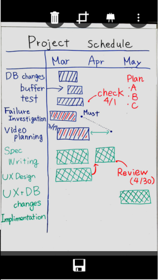 Office Lens snaps white board photos and converts them to searchable data.