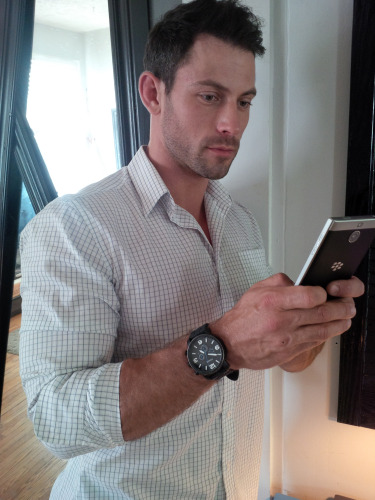 Joel Geleynse with BlackBerry Passport