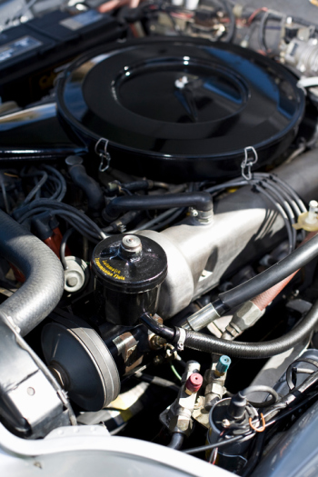 A car engine, close-up
