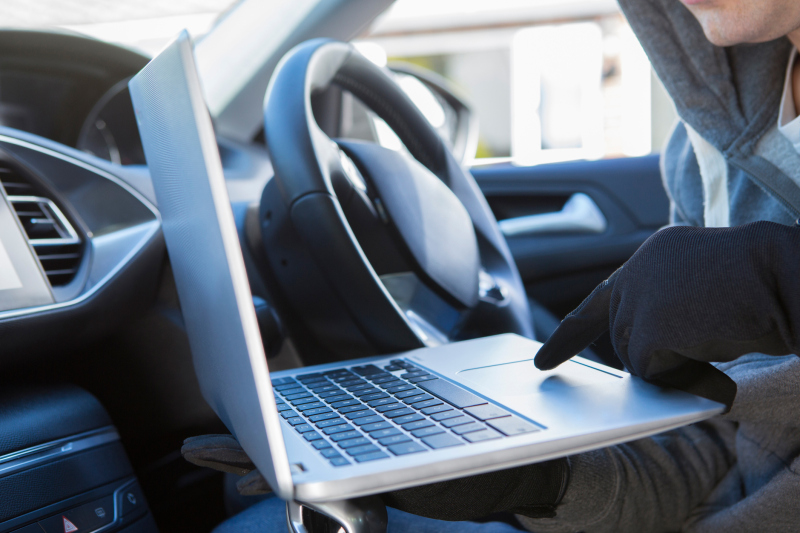 Thief Using Laptop To Hack Into Car Security Software