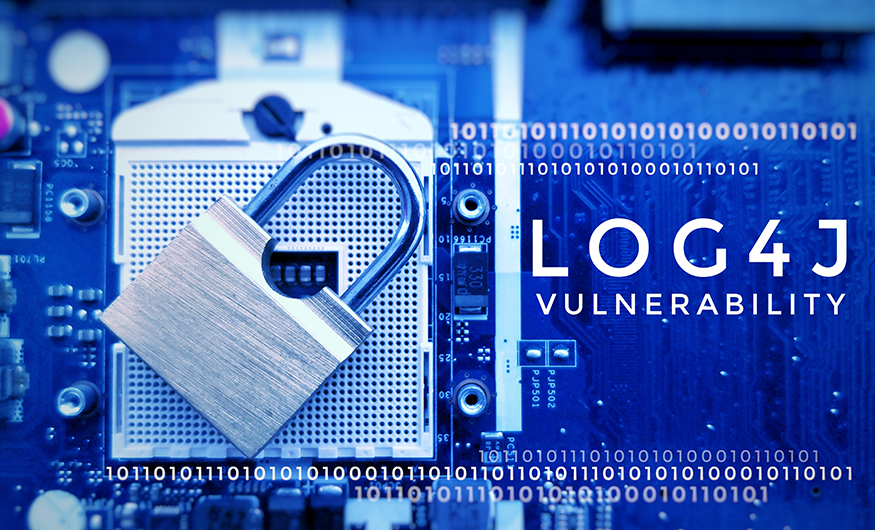 lock key on the mainboard concept show Log4j vulnerability